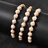 Brass Wire Wrapped Natural  Pearl Cuff Bangles for Women BJEW-D453-05G-1