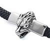 Men's Braided Black PU Leather Cord Bracelets BJEW-K243-58AS-2