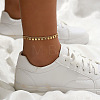 Flat Round Alloy Charm Anklets WGC96C8-05-1