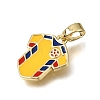 Brass with Yellow Enamel Pendants KK-CBAA632-12G-2