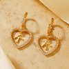 Brass Heart Hoop Earrings BR9605-6-1