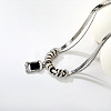 Natural Black Agate(Dyed & Heated) 304 Stainless Steel Rectangle Pendant Necklaces for Women WG07BA4-01-4