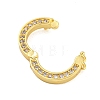 Rack Plating Brass Micro Pave Clear Cubic Zirconia Twister Clasps KK-F876-06G-02-2