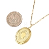 2Pcs 2 Colors Brass Oval Locket Pendant Necklaces NJEW-JN05905-3