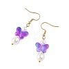 Glass & Shell Pearl & 304 Stainless Steel Dangle Earrings EJEW-JE07363-5