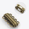 Oval 4 Strands Alloy Magnetic Clasps X-PALLOY-N0095-02AB-NF-2