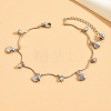 Fashionable Seashell Shape Brass Rhinestone Beach Anklets for Women YZ1391-1