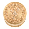 Golden Tone Round Wax Seal Brass Stamp Heads AJEW-S087-02G-04-2