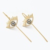 Brass Micro Pave Cubic Zirconia Ear Wrap Crawler Hook Earrings EJEW-J101-18G-1