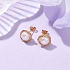 Brass Wired & Plastic Imitation Pearl Ear Studs EJEW-JE06123-2