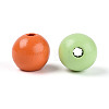 Autumn Spray Painted Schima Wood Beads WOOD-T033-03M-01-2