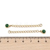Ion Plating(IP) 316 Surgical Stainless Steel Curb Chain Extender with Malachite Round Charm STAS-A097-01G-10-3