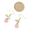 Handmade Glass Seed Beads Apple Dangle Earrings EJEW-MZ00575-02-4