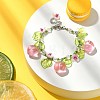 Glass & Resin & Acrylic Flower Charm Bracelet BJEW-JB09435-01-2