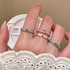 Alloy Micro Pave Cubic Zirconia Cuff Rings for Women CU-CBA3C73-01G-1