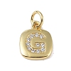Rack Plating Brass Micro Pave CLear Cubic Zirconia Charms KK-E110-14G-G-1