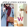 Alloy Resin Butterfly Keychains KEYC-TADJ0002-02G-W-7
