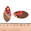 Transparent Resin and Walnut Wood Pendants RESI-T057-05L-4