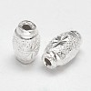 Fancy Cut Oval 925 Sterling Silver Textured Beads STER-F012-17B-1