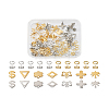 56Pcs 14 Style 201 Stainless Steel Stud Earring Findings with Hole and 304 Stainless Steel Pins and Ear Nuts DIY-SW0001-11-17