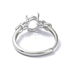 Adjustable 925 Sterling Silver Ring Components STER-K179-33P-3