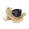 Real 18K Gold Plated Rack Plating Brass Micro Pave Clear Cubic Zirconia Pendants KK-C015-13G-04-2