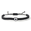 Flat Round with Letter Pattern Resin Beads Braided Bead Bracelets FS-WG43323-23-1
