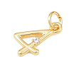 Brass Micro Pave Clear Cubic Zirconia Charms KK-P339-27G-04-2