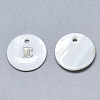 Natural White Shell Mother of Pearl Shell Charms SSHEL-N036-053E-1