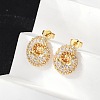 Brass Micro Pave Cubic Zirconia Stud Earrings EJEW-Z091-04G-G-4