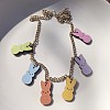 Easter Rabbit Wood Pendant Bib Necklaces with Alloy Chains FS-WG2FC95-01-1