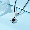 Evil Eye Handmade Lampwork & Glass Sead Beaded Pendant Necklaces NJEW-MZ00092-01-1