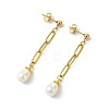 304 Stainless Steel Paperclip Stud Dangle Earring for Women EJEW-JE07186-4