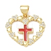 Religion Cross Brass Micro Pave Clear Cubic Zirconia Pendants CU-CBA83A6-03F-G-2