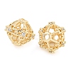 Hollow Rack Plating Brass Micro Pave Clear Cubic Zirconia Beads KK-F089-38G-2