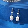 Natural Pearl Ear Studs EJEW-P286-03P-4