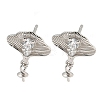 925 Sterling Silver Micro Pave Cubic Zirconia Stud Earrings Findings STER-B005-06P-1