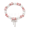 Brass Bowknot Charm Bracelets BJEW-JB12905-02-2