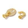 Coffee Bean Rack Plating Brass Micro Pave Clear Cubic Zirconia Fold Over Clasps KK-A225-10G-2