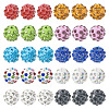  100Pcs 10 Colors Rhinestone Pave Disco Ball Beads RB-TA0001-11A-10