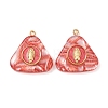 304 Stainless Steel Resin Pendants STAS-F352-07E-04-1