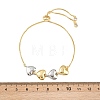 Brass Box Chain Slider Bracelets BJEW-C139-01B-GP-5