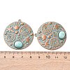Alloy with Synthetic Turquoise Pendants FIND-B055-01G-3