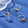 Natural Amber Finger Rings RJEW-JR01040-1