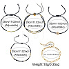 4Pcs 4 Styles Brass & Glass Seed Beads Braided Bead Bracelets BZ6488-1-4