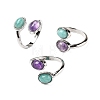 Natural Amethyst & Amazonite Finger Rings RJEW-A068-02P-02-4
