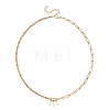 White Round Shell Pearl Pendant 304 Stainless Steel Mixed Chain Necklaces for Women NJEW-JN06101-3