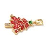 Christmas Brass Micro Pave Cubic Zirconia Pendants KK-K305-07A-01-2
