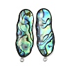 304 Stainless Steel Pave Natural Paua Shell Stud Earring Findings STAS-Z125-02P-1