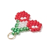Fruit Theme Glass Seed Beaded Pendants PALLOY-MZ01357-01-2